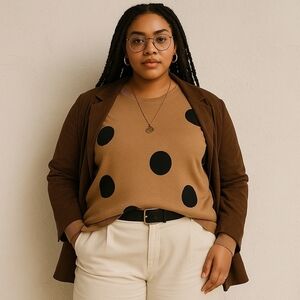 T Tahari Woman Polka Dot Sweater – Size 3X – NWT